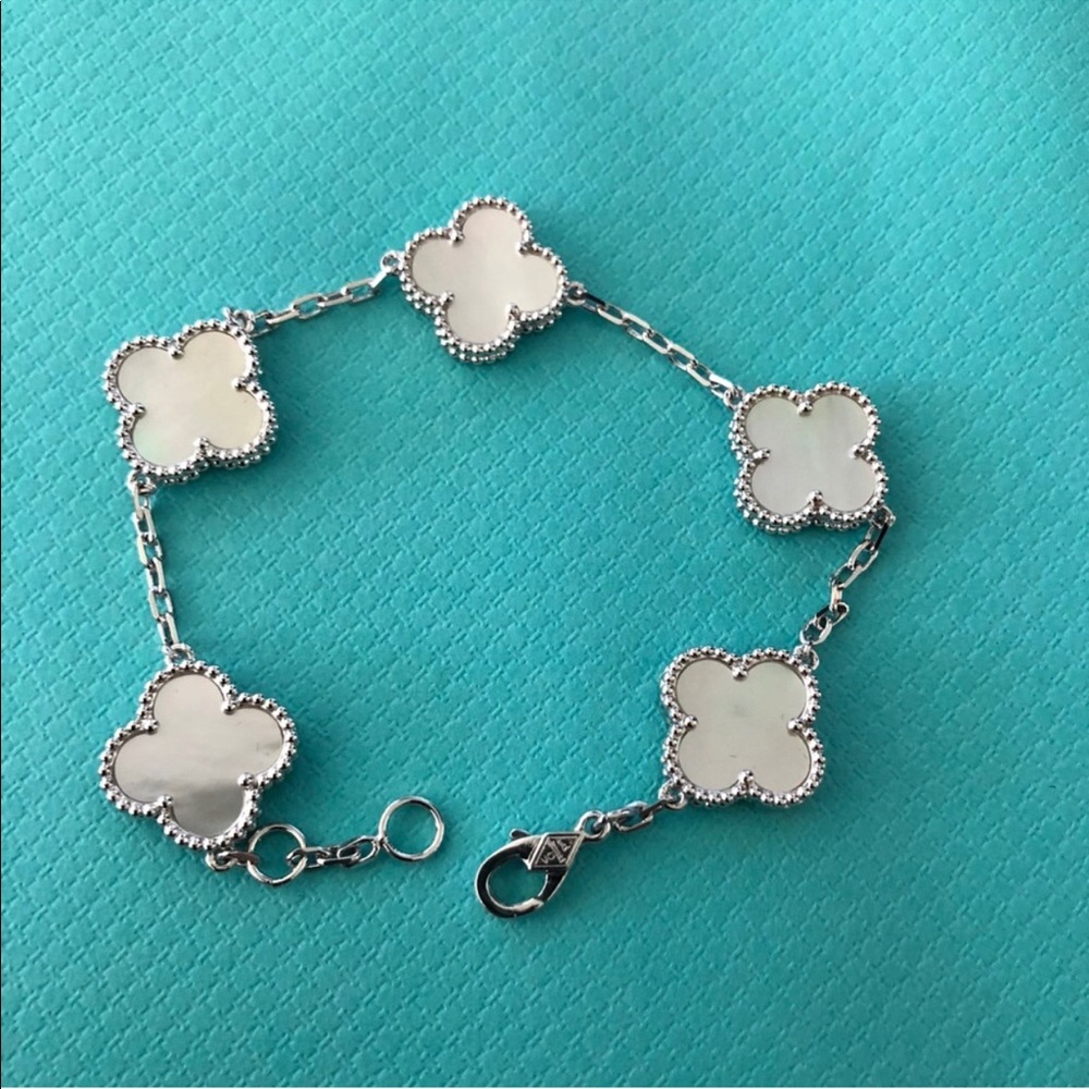 Vintage Alhambra White Gold MOP Bracelet